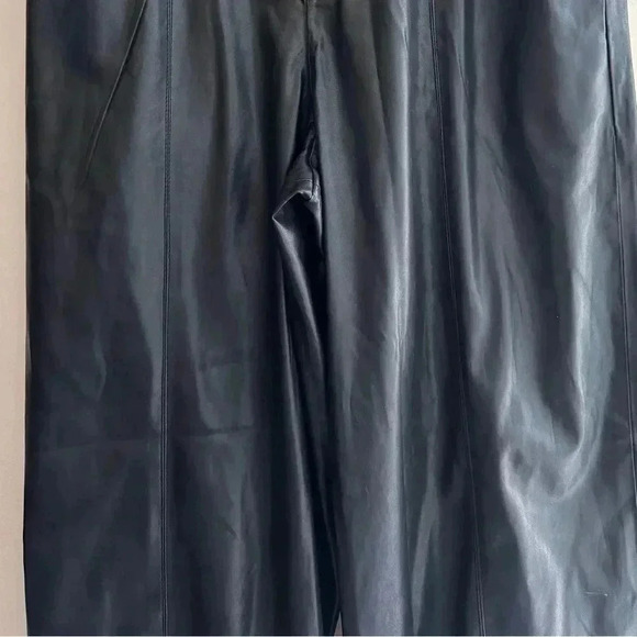 Blank NYC Faux Leather Wide Leg Pants, Black, Size Large - Picture 14 of 16
